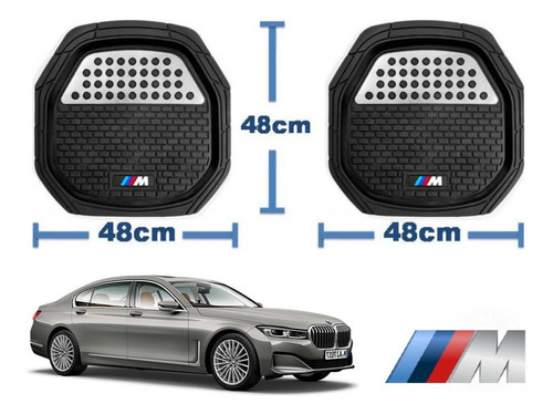 Tapetes 4pz Charola 3d Logo M-series Bmw Serie 7 2016 A 2020 Foto 3