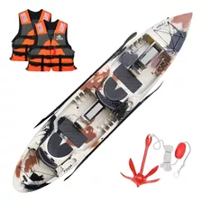 Kayak Caiaker New Foca 2 Plazas Estable Aventureros Color Camo Arena