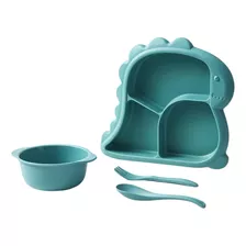 Set De Alimentacion Bebé Infantil Con Plato Bowl Y Cubiertos