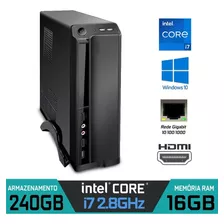 Pc Slim Intel Core I7 Ram 16gb Ssd 240gb Win10 Grav. De Dvd