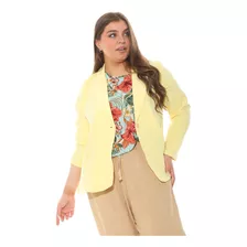 Saco Blazer Mujer Talles Grandes Creppe Con Botón