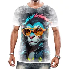 Camisa Camiseta Tshirt Animais Cyberpunk Leão Rei Da Selva 4