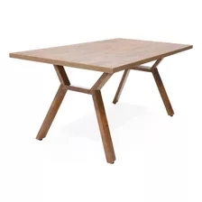 Mesa De Comedor 6 Puestos Nara Mácula Patas Matiz Caoba