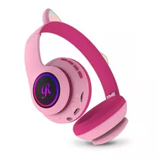 Audifonos Rgb Diadema Gamer Niña Rosados Inalámbricos