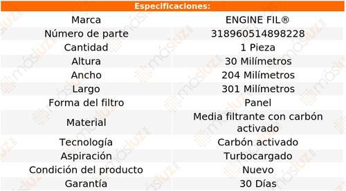 1- Filtro De Cabina Carb Act Rs6 2003/2004 Engine Fil Foto 2