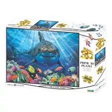 Puzzle Rompecabeza 1000pz Prime 3d Gran Tiburón Blanco 16097