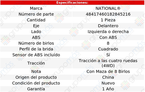 Maza Del Conductor O Pasajero National Sierra 2500 1999_2004 Foto 5