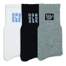 Kit Com 3 Pares De Meias Cano Curto Masculina Hang Loose®