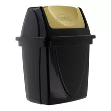 Cesto Tacho De Basura Plástico Ecoblack Con Tapa 4,9 Lts