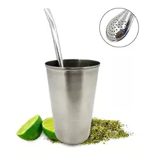 Kit Tereré Cuia Copo Inox 200ml 1 Bomba Lisa Prática Tereré