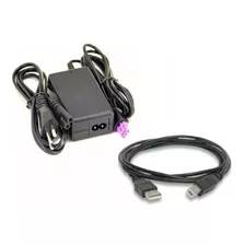 Fonte + Cabo Usb P/ Impressora Hp 2546 Deskjet 22v Plug Roxo