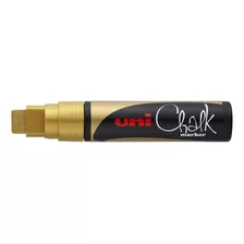 Marcadores Uni Chalk 17k Punta Ancha 15mm Tiza Liquida Color Oro