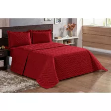 Cobre Leito Pratic Queen Vermelho Conjunto De Cama 3 Peças Matelassê Premium De Ótima Qualidade Casa Laura Enxovais