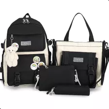 Set 5 Mochila Bolsas Escolar Estudiante Lapicera Tote Lona