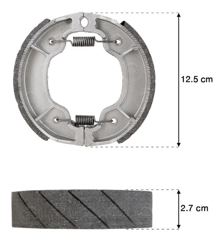 5 Balatas Freno Tambor Para Moto St70 St90 Cg125 C90 Ft125 Foto 2