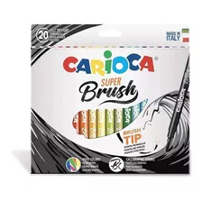 Plumones Super Brush 20 Colores Carioca