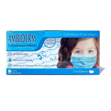 Ambiderm Cubrebocas Tricapa Plisado Caja C/50pzs Para Niños