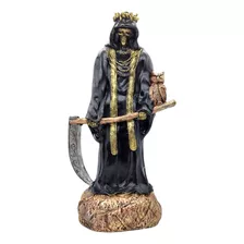 Santa Muerte Con Corona De Espinas 36cm Negra