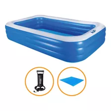 Piscina Inflável Retangular 540l 180 Cm Bomba E Forro Vg+