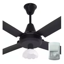 Ventilador De Techo Negro C/ Luz 5 Potencias Garantia 5 Años- Silencioso - Montado Sobre Rulemanes - Bobinado 100% Cobre