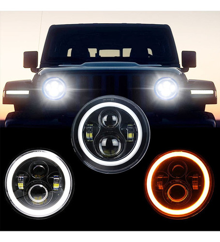 Una Faros Ojo ngel Led Jeep Jk Wrangler 7 Tj Cj5 Cj7 Vocho Foto 4