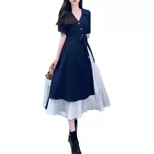 Vestido De Moda Para Mujer, Vestido Con Cuello En V, Vestido