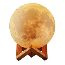 Velador Lampara Recargable Usb Luna Llena Control 15 Cm
