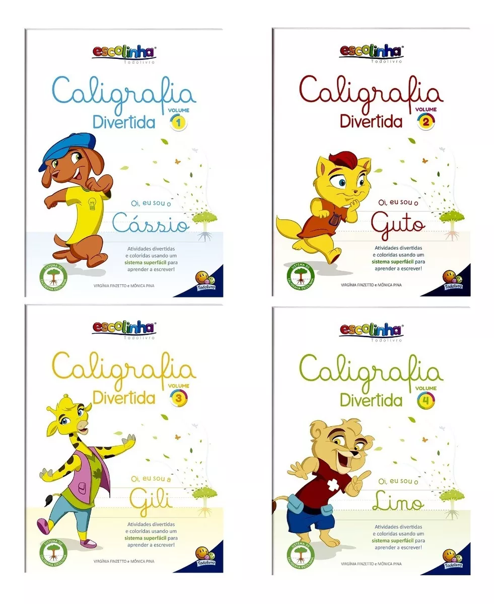 Caligrafia Divertida - 4 Volumes - Crianças Acima De 5 Anos