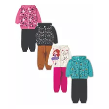 Kit 4 Conjunto Moletom Infantil Menino Menina Inverno 