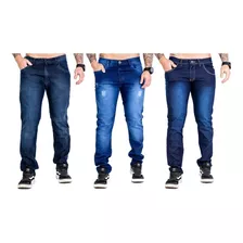 Calca Jeans Masculina Kit 3 Unidades Mais Barato 