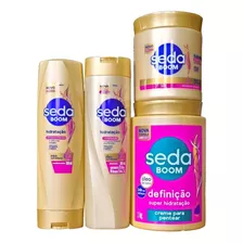 Kit Creme 1kg Seda Boom Definicao Cachos+masc500g+cond+shamp