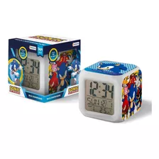 Reloj Despertador Digital Sonic The Hedgehog Color Blanco