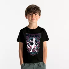 Camiseta Anime Pokemon Mewtwo Camisa Infantil 100% Algodão