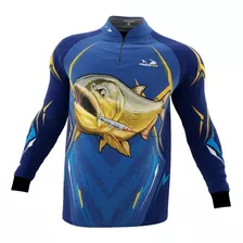 Camiseta Pesca Presa Viva Camisa Proteção Solar Dourado 03 