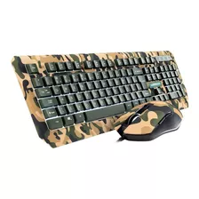 Combo Teclado E Mouse Warrior Kyler Gamer Army C/ Cabo-tc249