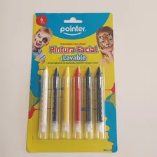 Pintura Facial Pintacaritas Pointer 6 Colores. Pack X 2 Unid