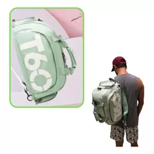 Bolsa Esportiva Mochila Academia Viagem T60 Cor Verde-claro Desenho Do Tecido Liso