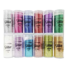 15 Unid Glitter Em Po P/ Balao Bobo Bubble Contem 15 Gramas 