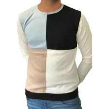 Sweater Cuadros Hierro Gram Combinado