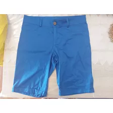 Bermuda De Gabardina Azul Talle Xl 