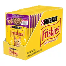 15 Sachês Friskies Gatos Adultos Cordeiro 85g Caixa Fechada