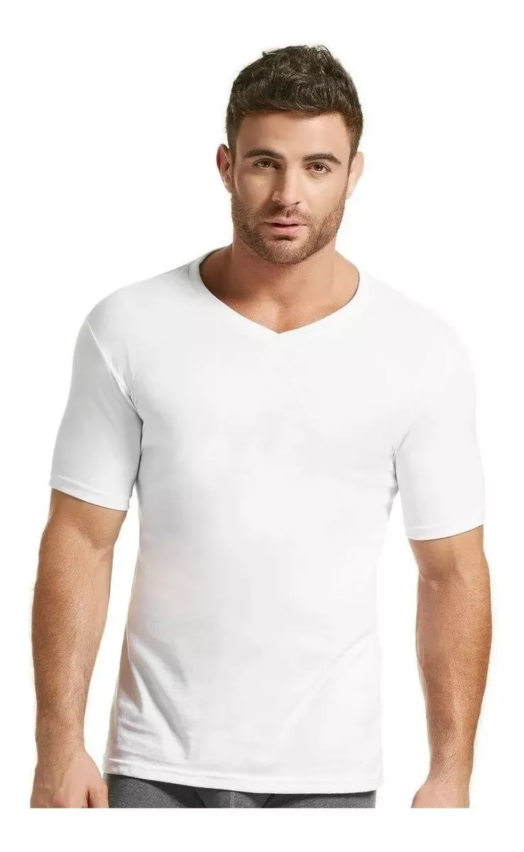 Camisetas Caballero Cuello En V En Colores-algodón 180 Gr.