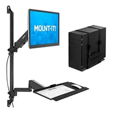 Soporte Para Monitor Pc Con Bandeja Para Teclado Mount-it 