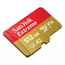  Cartão Micro Sd 512gb Sandisk Extreme V30 / A2 De 190mb/s