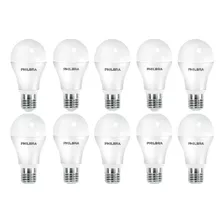 Kit 10 Lâmpada Led 9w Bulbo Soquete E27 Casa Comércio Bivo F