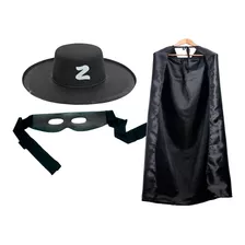 Fantasia Zorro Capa, Chapéu E Máscara Feminino/masculino 3 