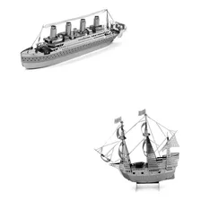 Pack 2 Puzzles 3d De Metal, Titanic + Mayflower