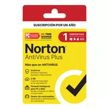 Norton Antivirus Plus 1 Dispositivo Por 1 Año