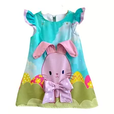 Vestido Trapézio Bebê E Infantil Coelhinha Da Páscoa Coelho