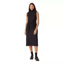 Vestido Midi Gola Alta Texturizado Com Faixa - Hering - 0bax